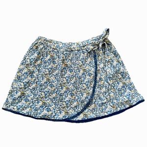 Y2K Floral Crinkle Wrap Mini Skirt M | American Eagle